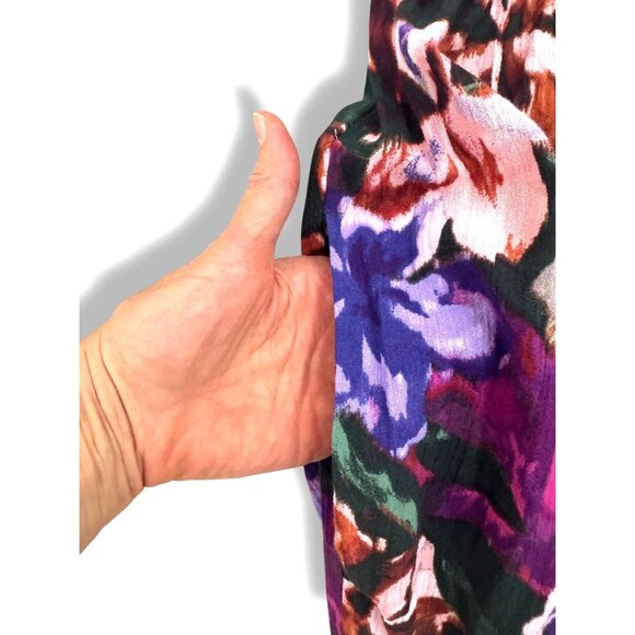 Floral Print Smocked Cotton Peasant Dress Pockets Size 2X 20W-22W New Boho Plus - Picture 8 of 12